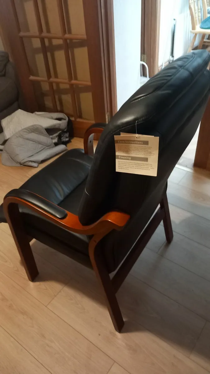 Black Leather Armchair - Image 3
