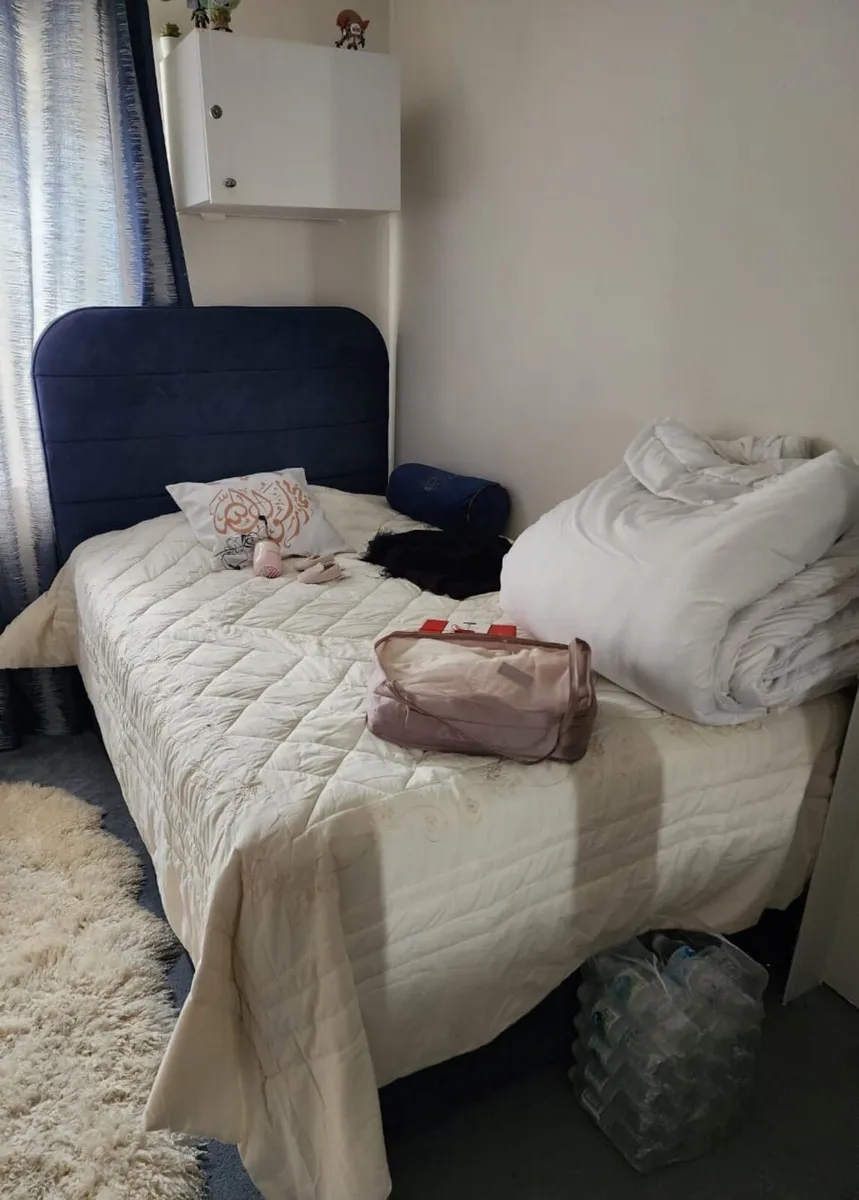 Bedframe with under storage and mattress