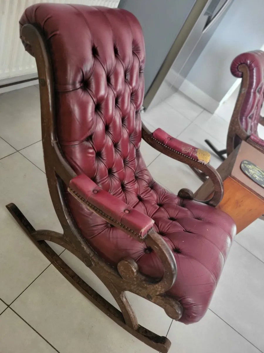 Pair Chesterfield rocking chairs - Image 3