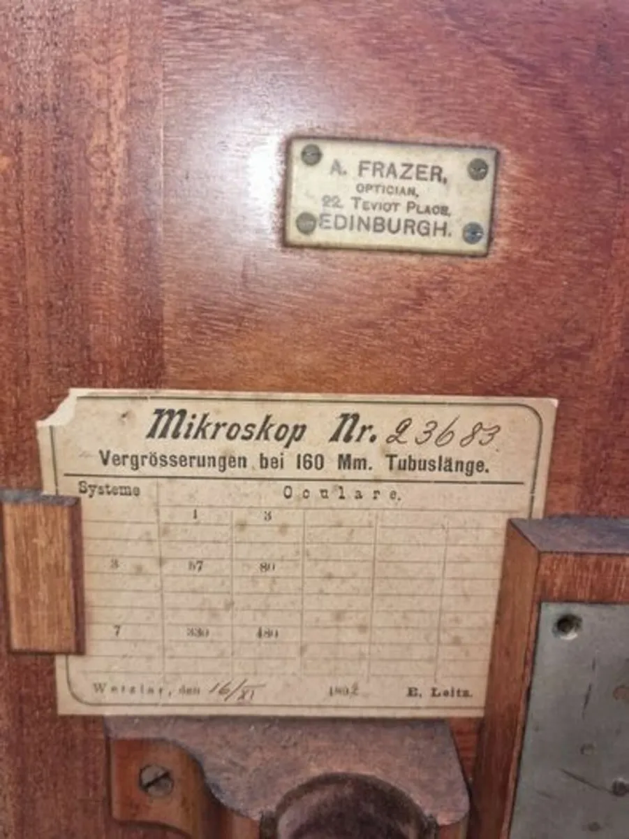 Wooden original microscope box Ernst Leitz 1892 - Image 2