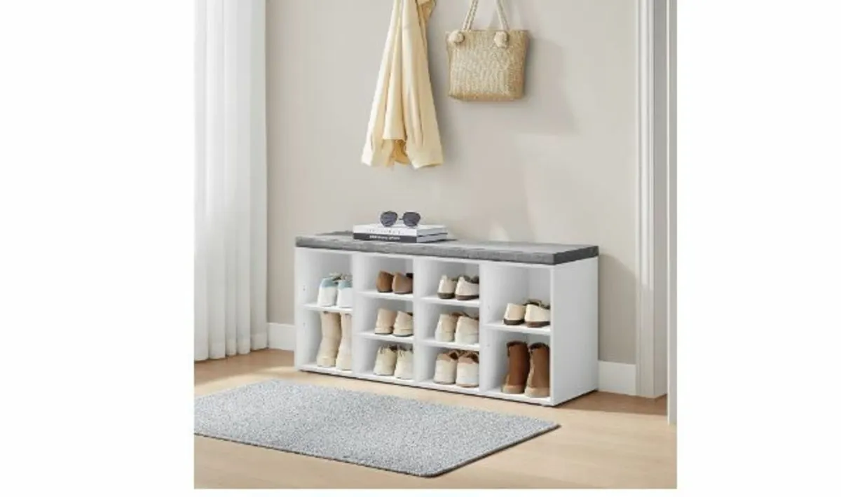Shoe Bench, Shoe Rack with Seat - Image 2