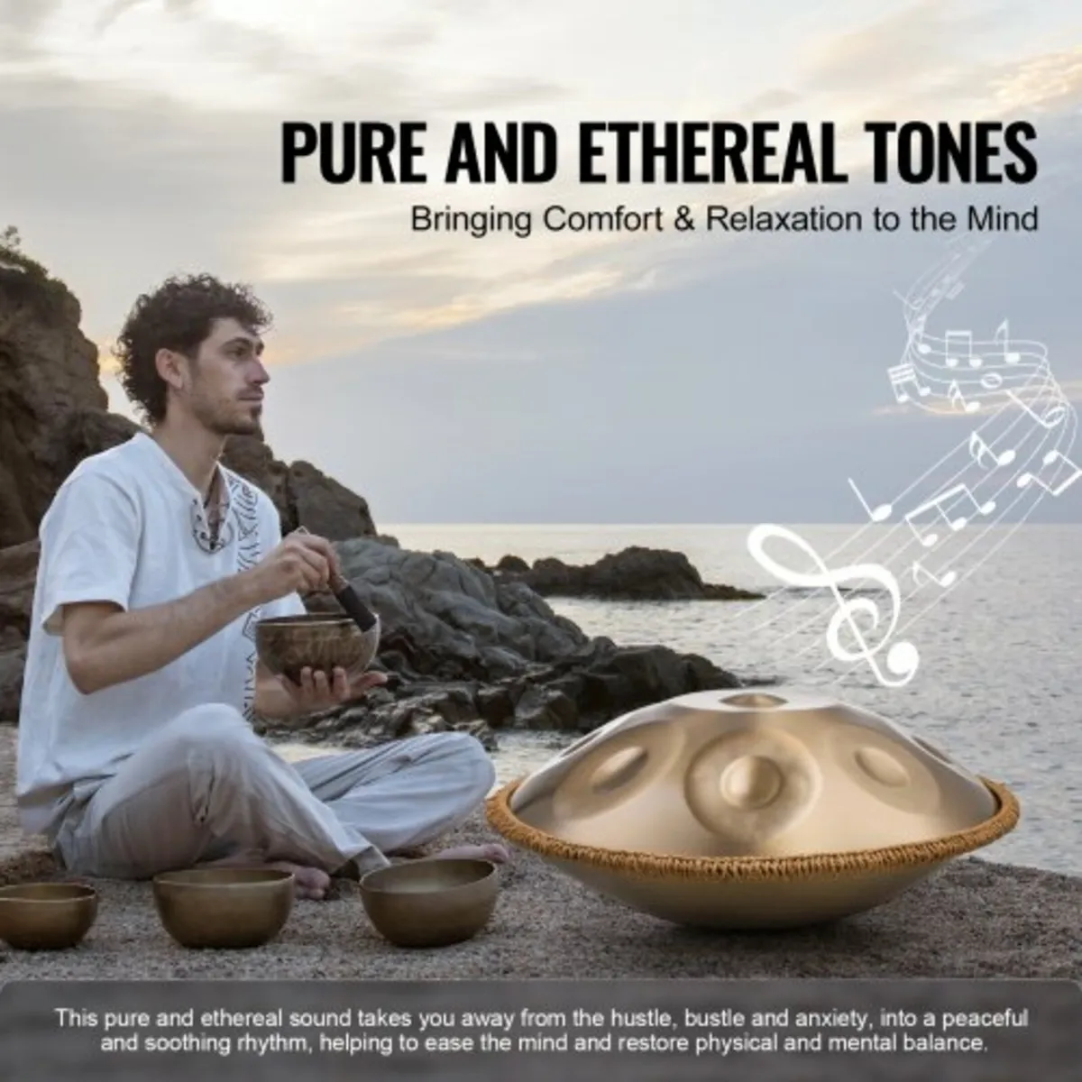 Handpan Drum 22 in 10 Notes D Minor Hand Drum Inst - Image 3