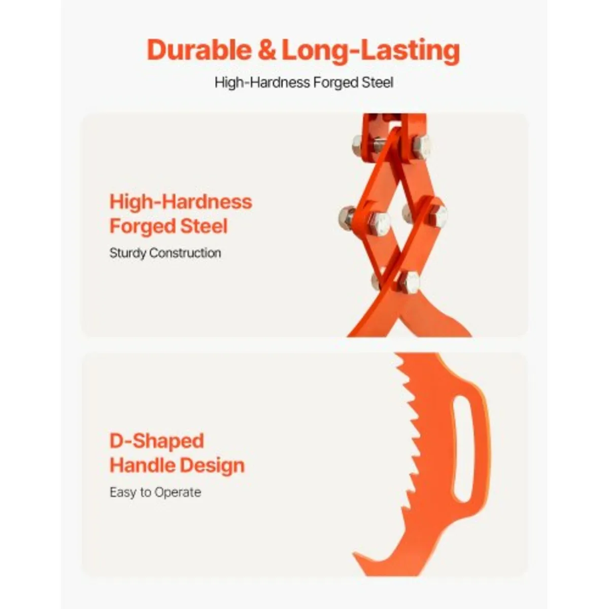 28in Log Lifting Tongs 2 Claw Solid Steel Log Grap - Image 4