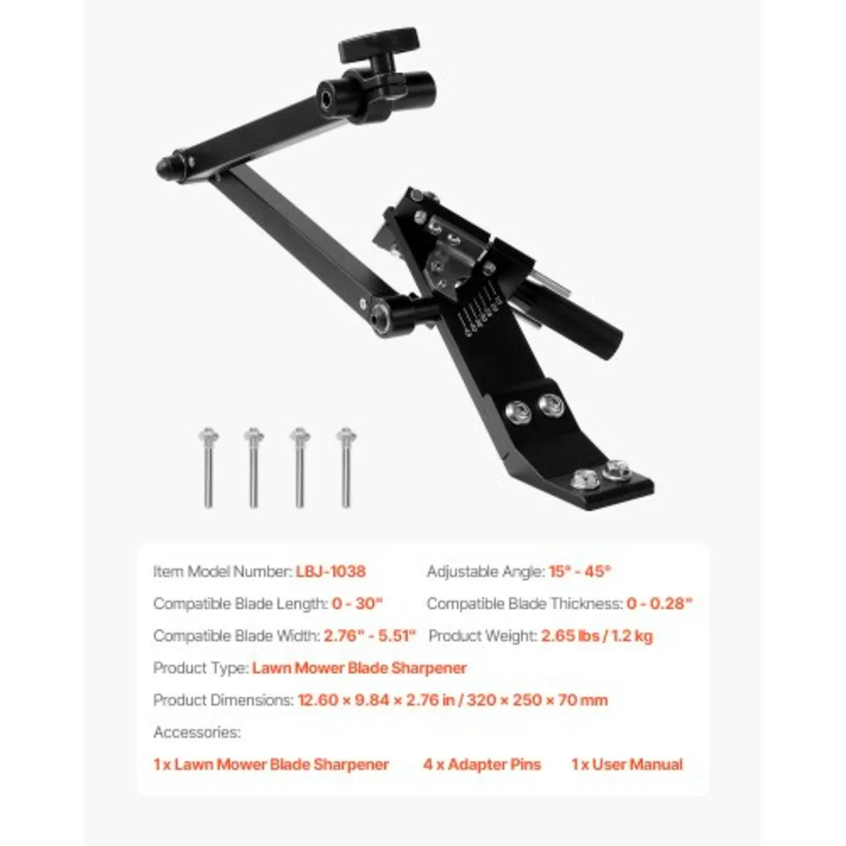 Lawn Mower Blade Sharpener 15°-45° Adjustable Lawn - Image 2