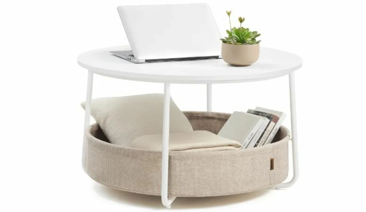 Round Coffee Table with Storage Space - Image 1
