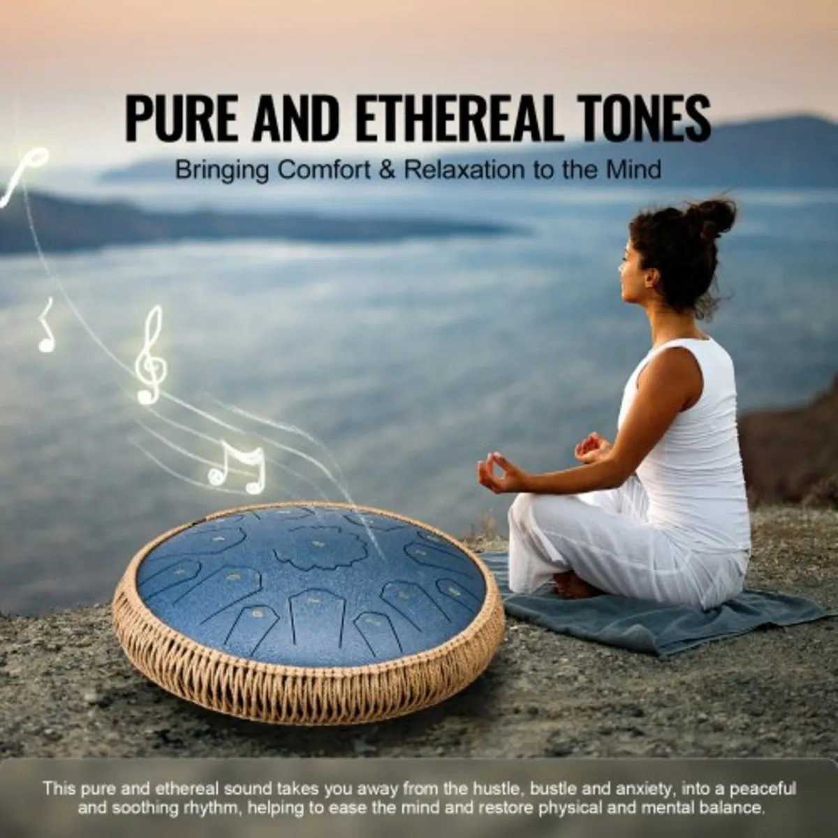 Steel Tongue Drum 14 in 15 Notes Rain Drum for Out - Image 2