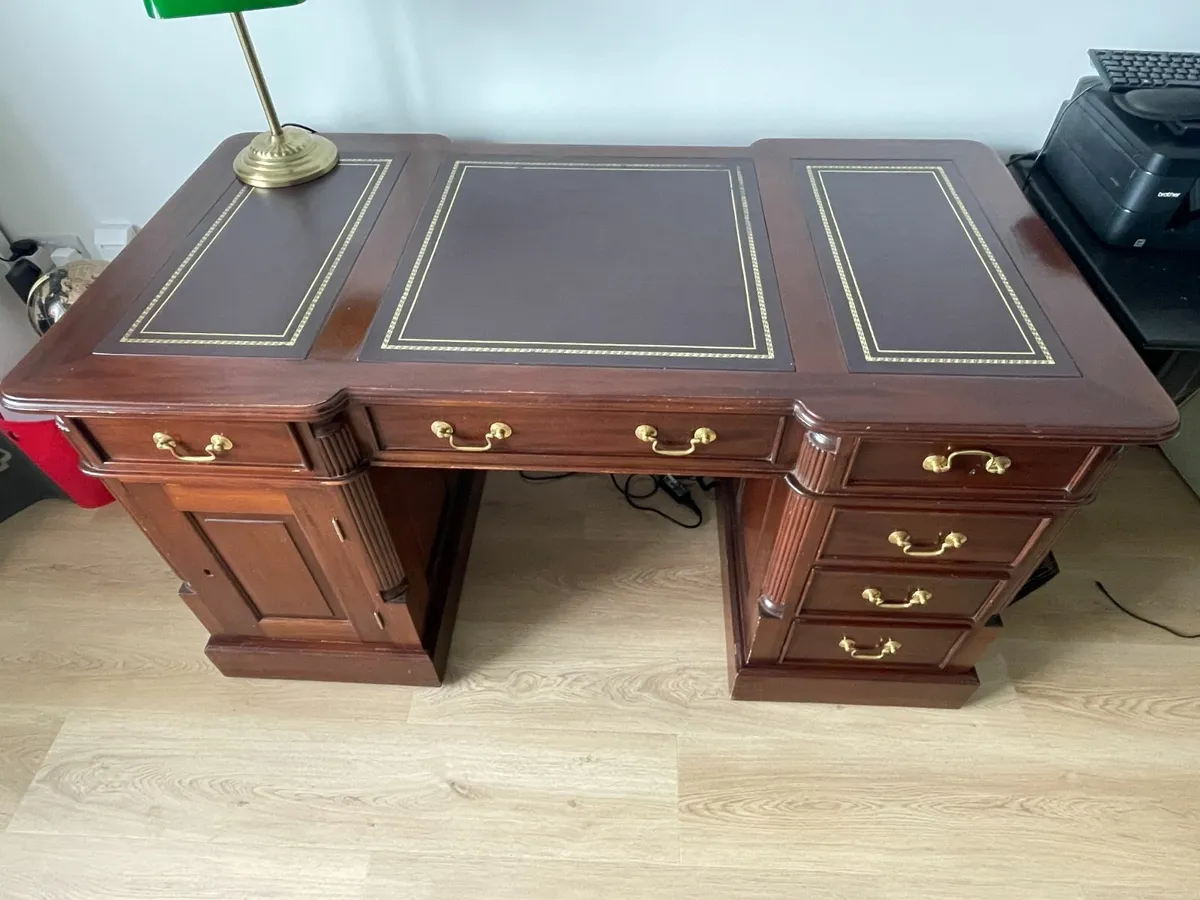 Solid Mahogany Partners Desk - Image 3