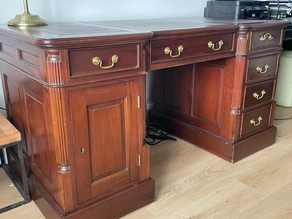 Solid Mahogany Partners Desk - Image 4