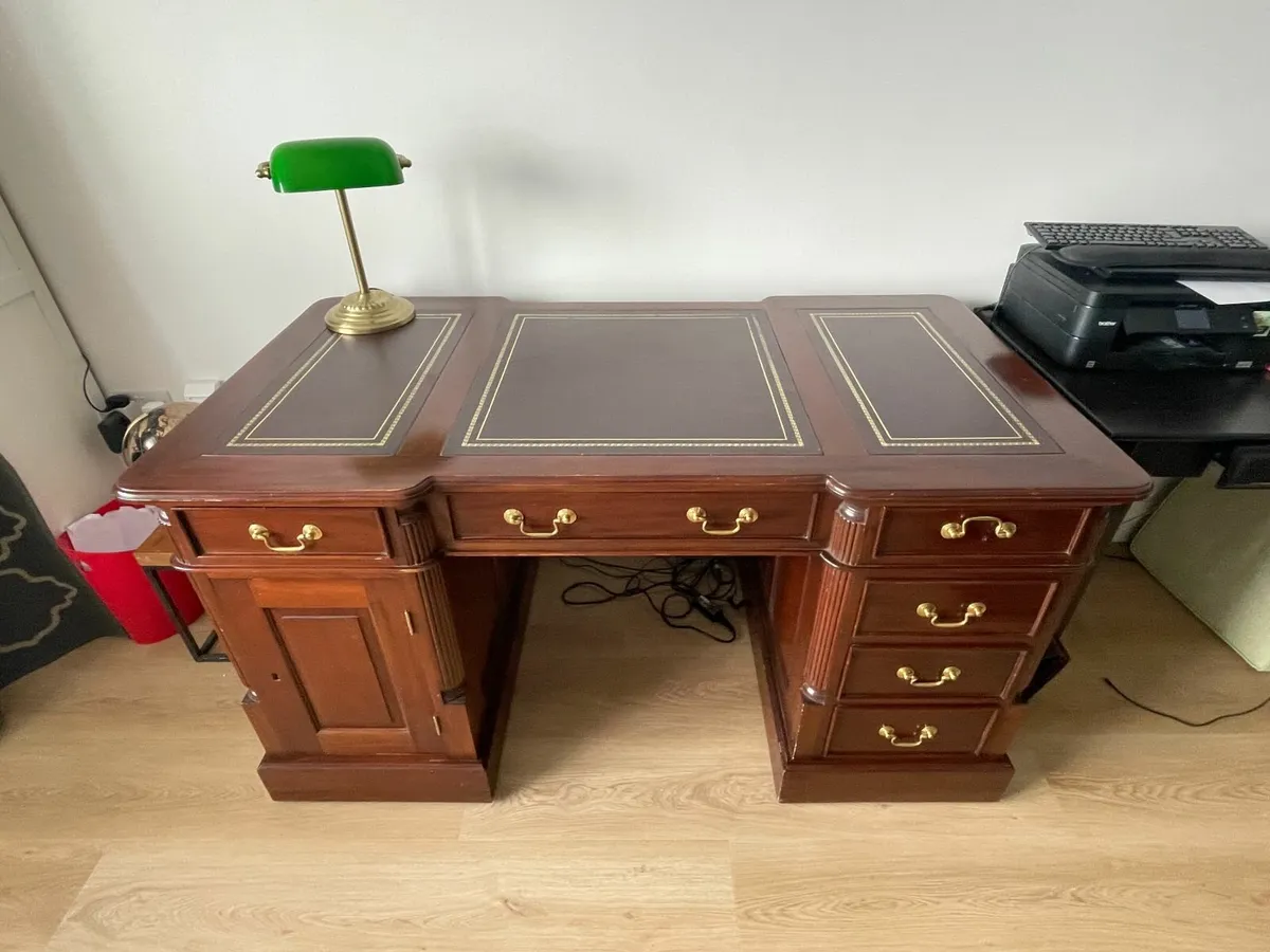 Solid Mahogany Partners Desk - Image 1