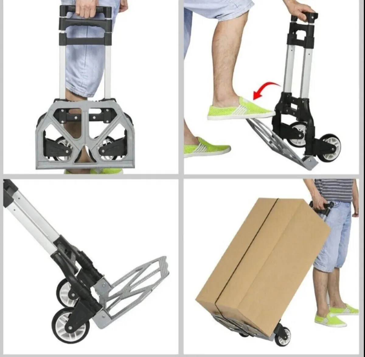 80kg Folding Hand Cart Aluminium Truck Trolley NEW - Image 2