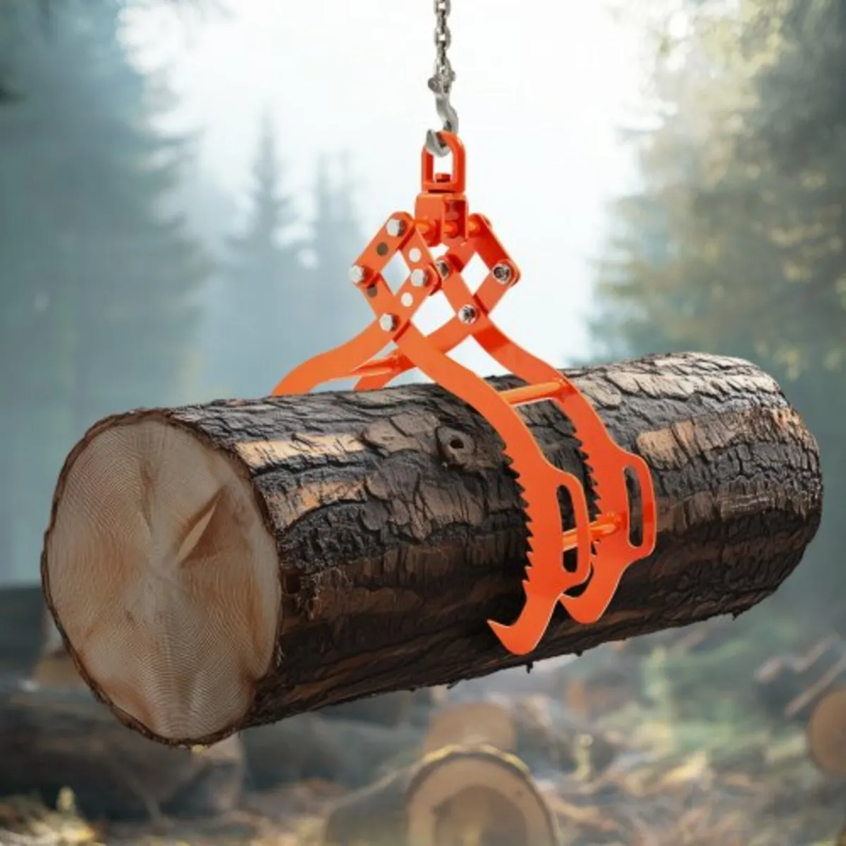 28in Log Lifting Tongs 4 Claw Solid Steel Log Grap - Image 4
