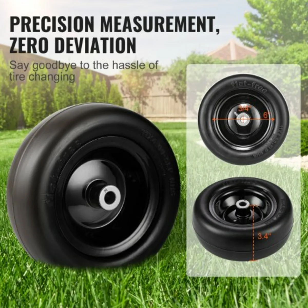 Lawn Mower Tires with Rim, 11x4-7" Tubeless Tracto - Image 2