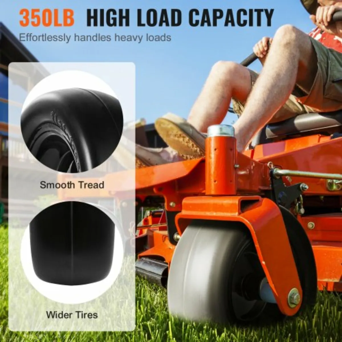 Lawn Mower Tires with Rim, 11x4-7" Tubeless Tracto - Image 3