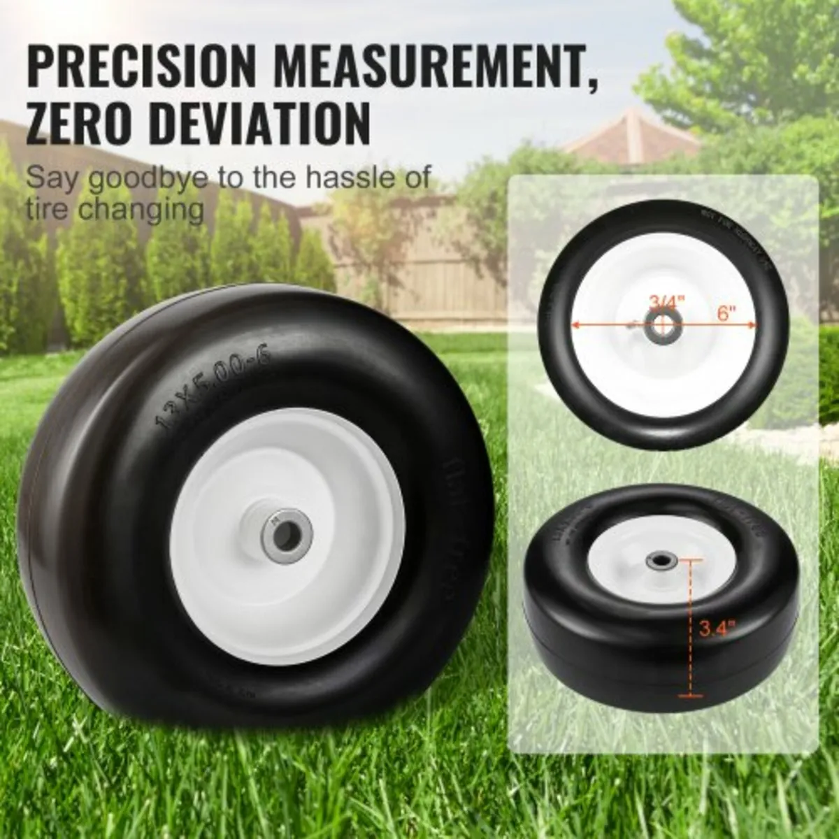 Lawn Mower Tires with Rim, 13x5-6" Tubeless Tracto - Image 3