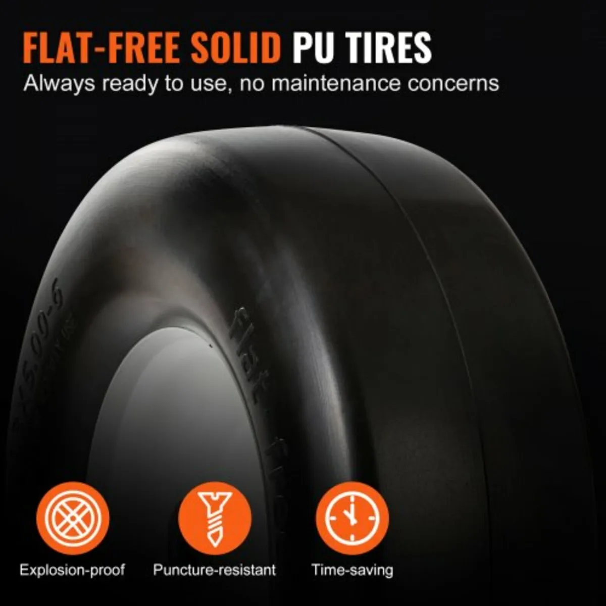Lawn Mower Tires with Rim, 13x5-6" Tubeless Tracto - Image 4