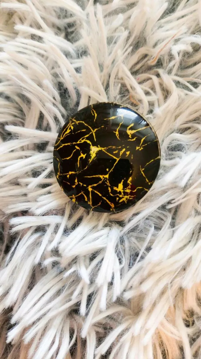 Black Marble PopSocket – Universal Grip & Stand - Image 1