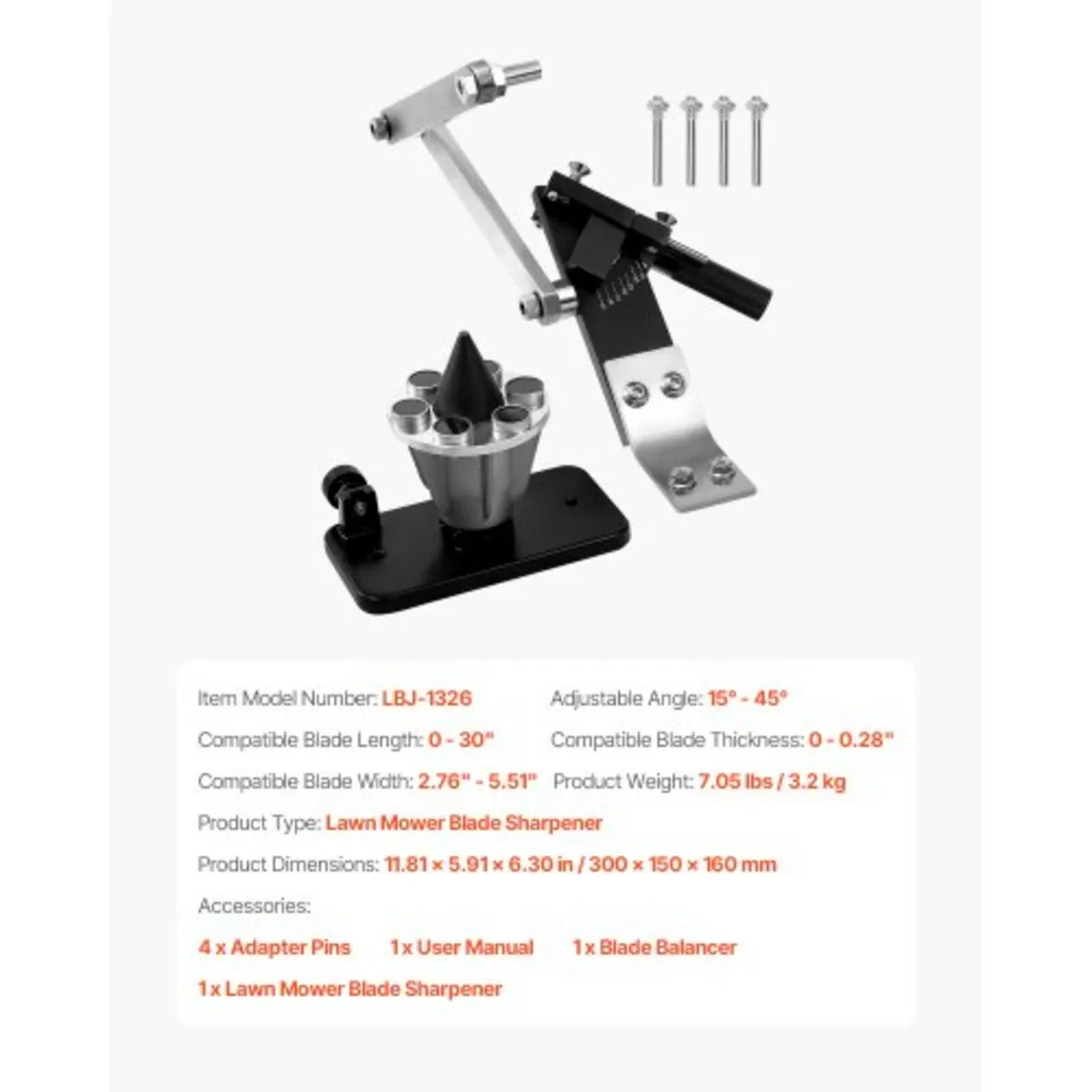 Lawn Mower Blade Sharpener with Blade Balancer 15° - Image 2