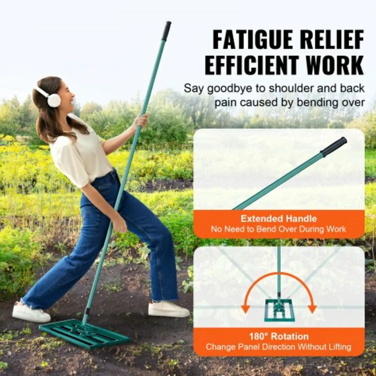 Lawn Leveling Rake, 30"x10" Level Lawn Tool, Heavy - Image 4