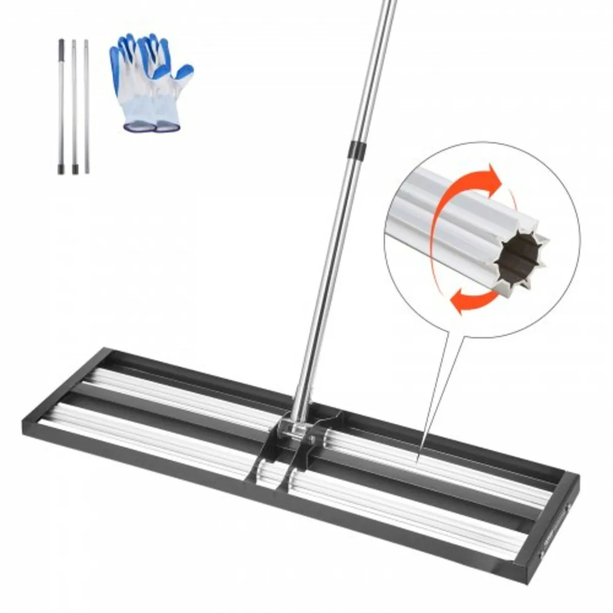 36x10in Lawn Leveling Rake with 83.9 in Adjustable - Image 1