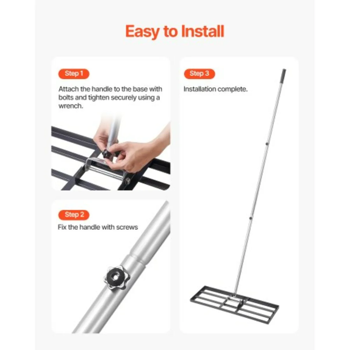 10x30in Lawn Leveling Rake 83.9 in Adjustable Hand - Image 3