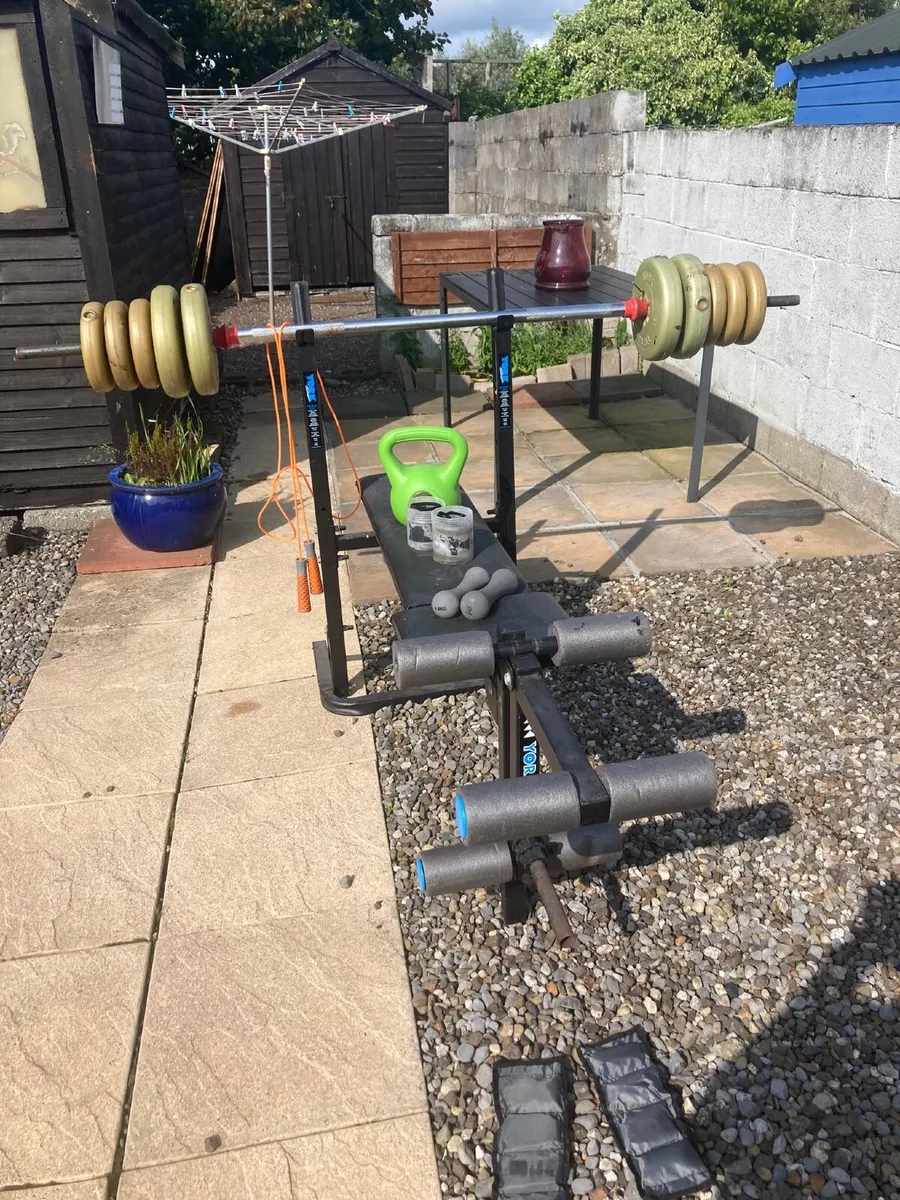 Bench, Barbel w/ Weights, Foam Roller + more! - Image 1