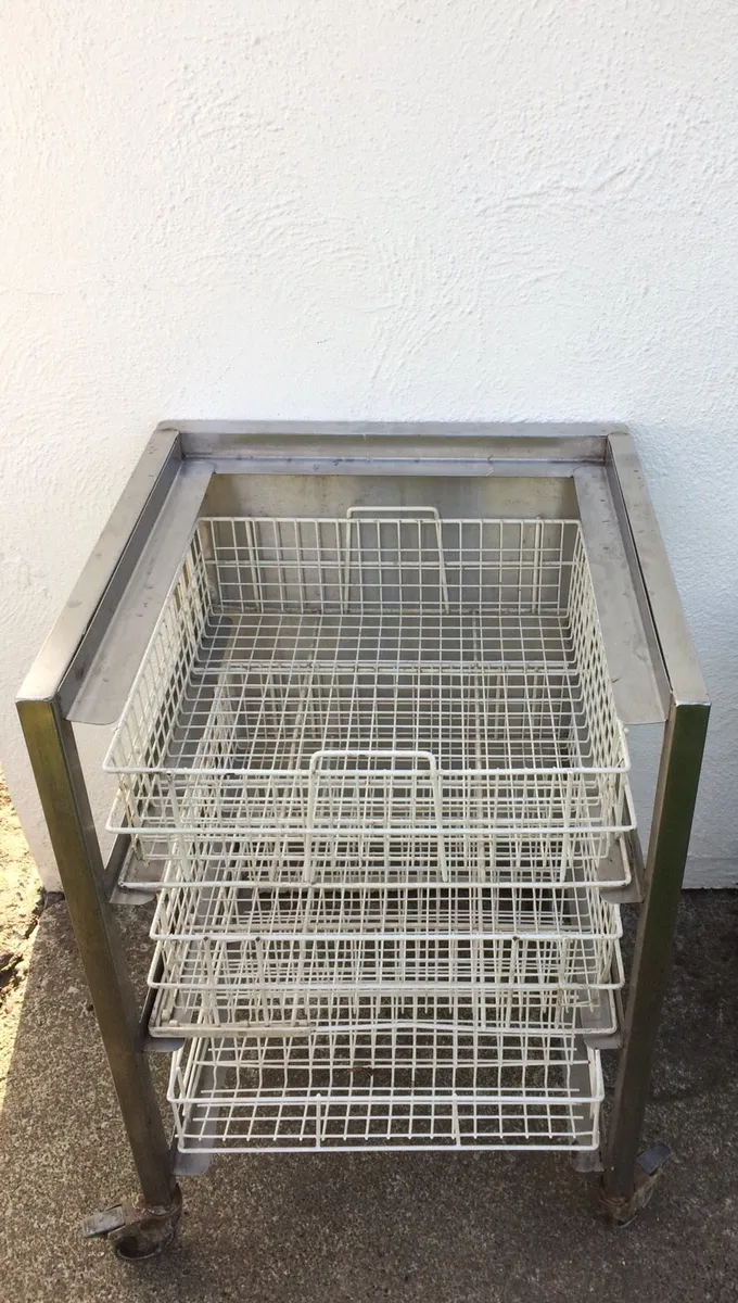 Stainless Steel Trolley with Storage Racks - Image 1