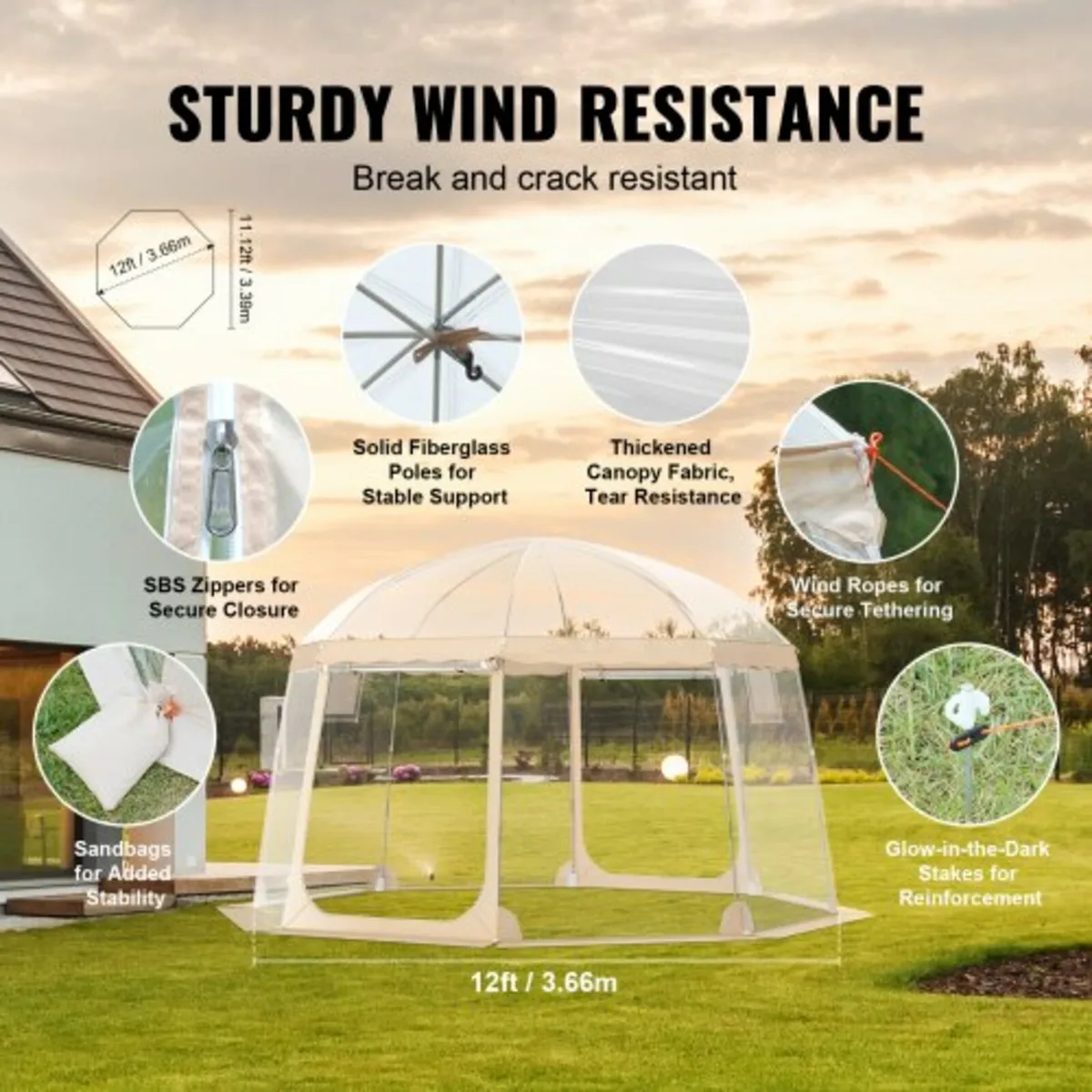 Sports Tent Instant Pop-Up Tent Shelter Weather Pr - Image 2
