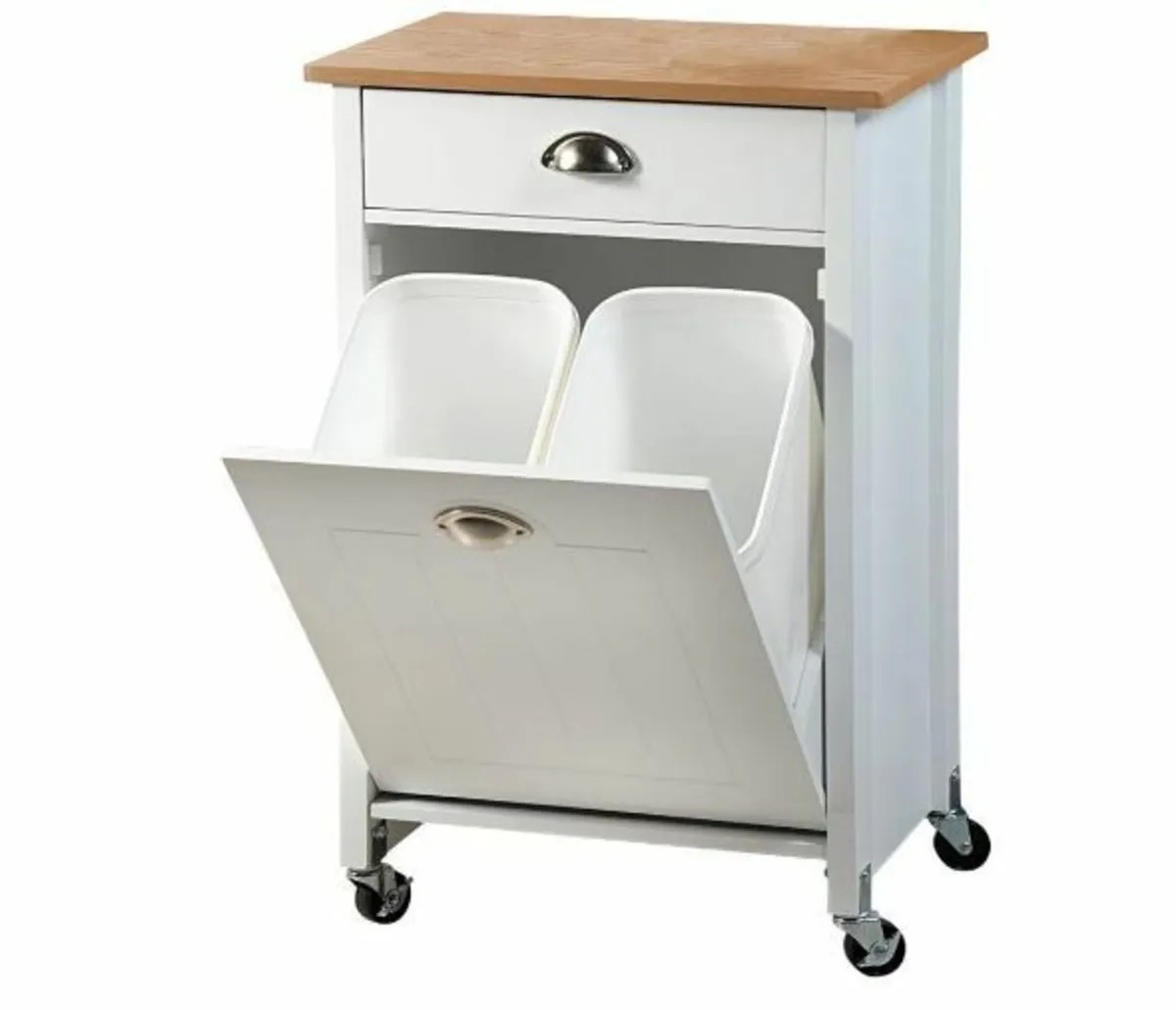 Wooden Kitchen Trolley, White, 79 cm - Image 2