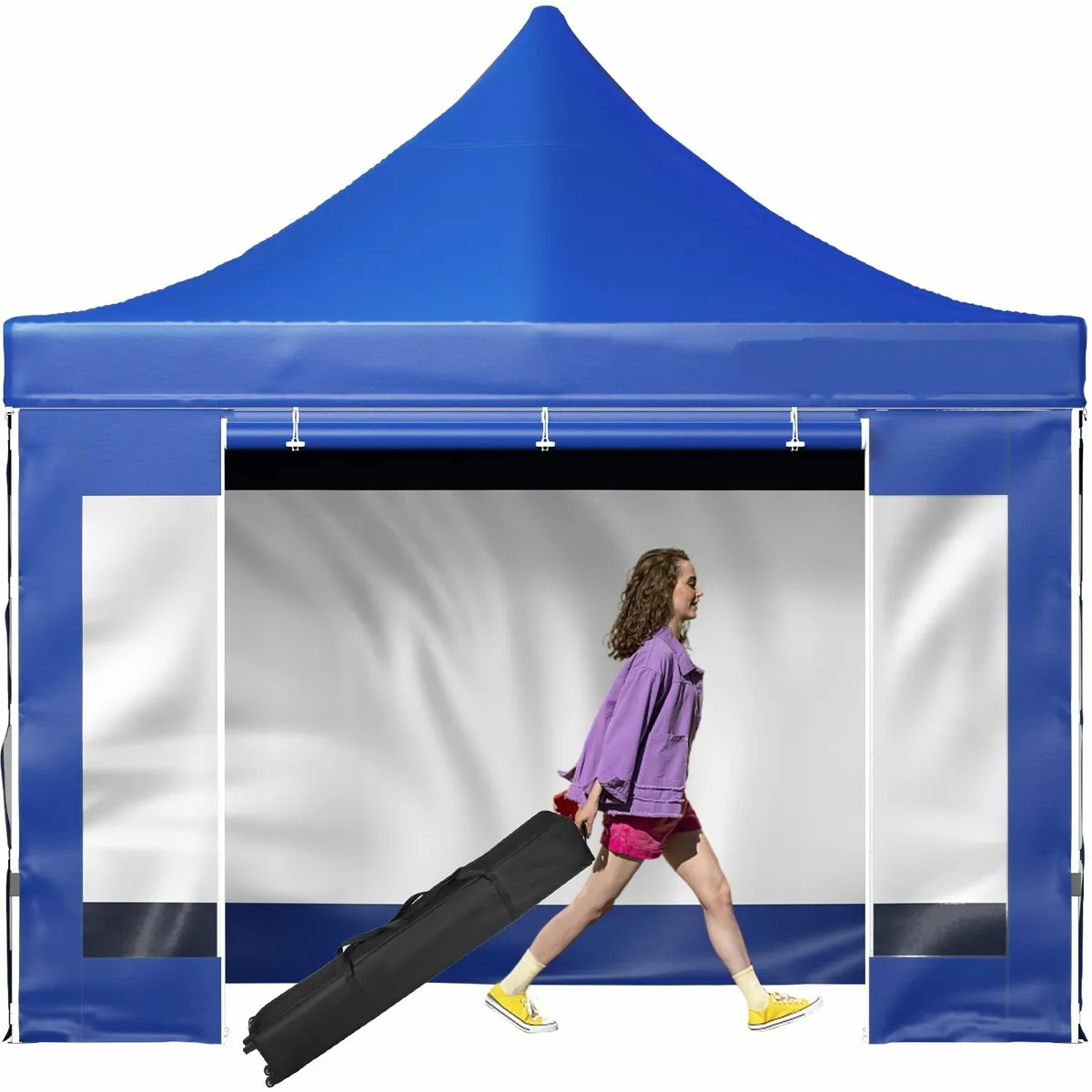 Gazebo Tent Pop-Up Canopy Tent 10 x 10 FT Blue - Image 3