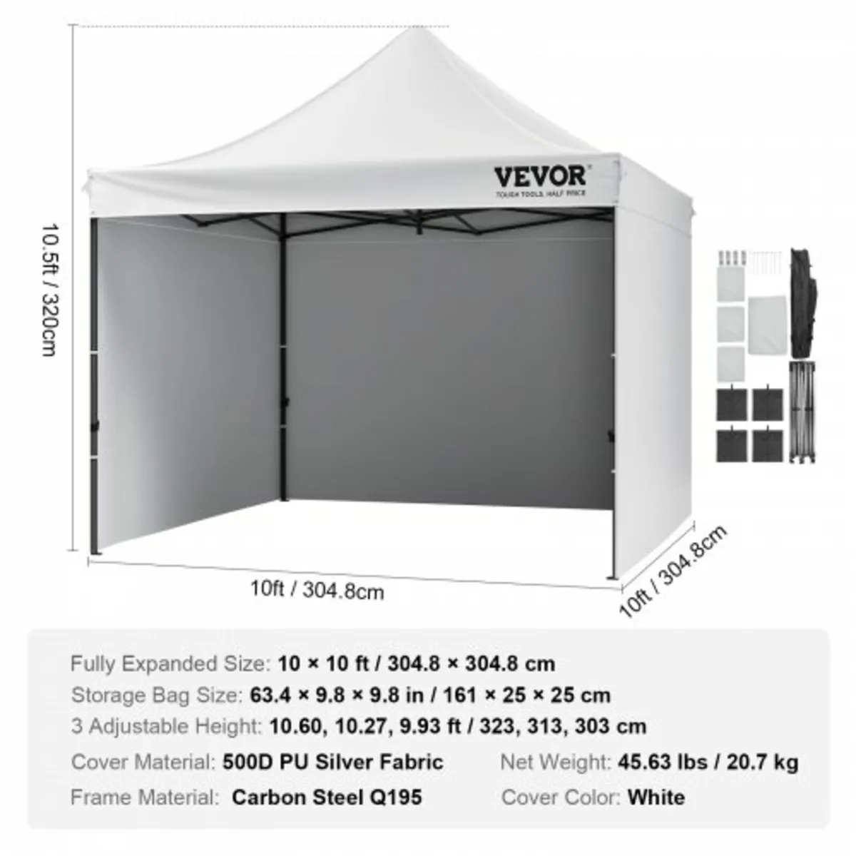 Pop Up Canopy Tent Outdoor Gazebo Tent 304.8 x 304 - Image 2