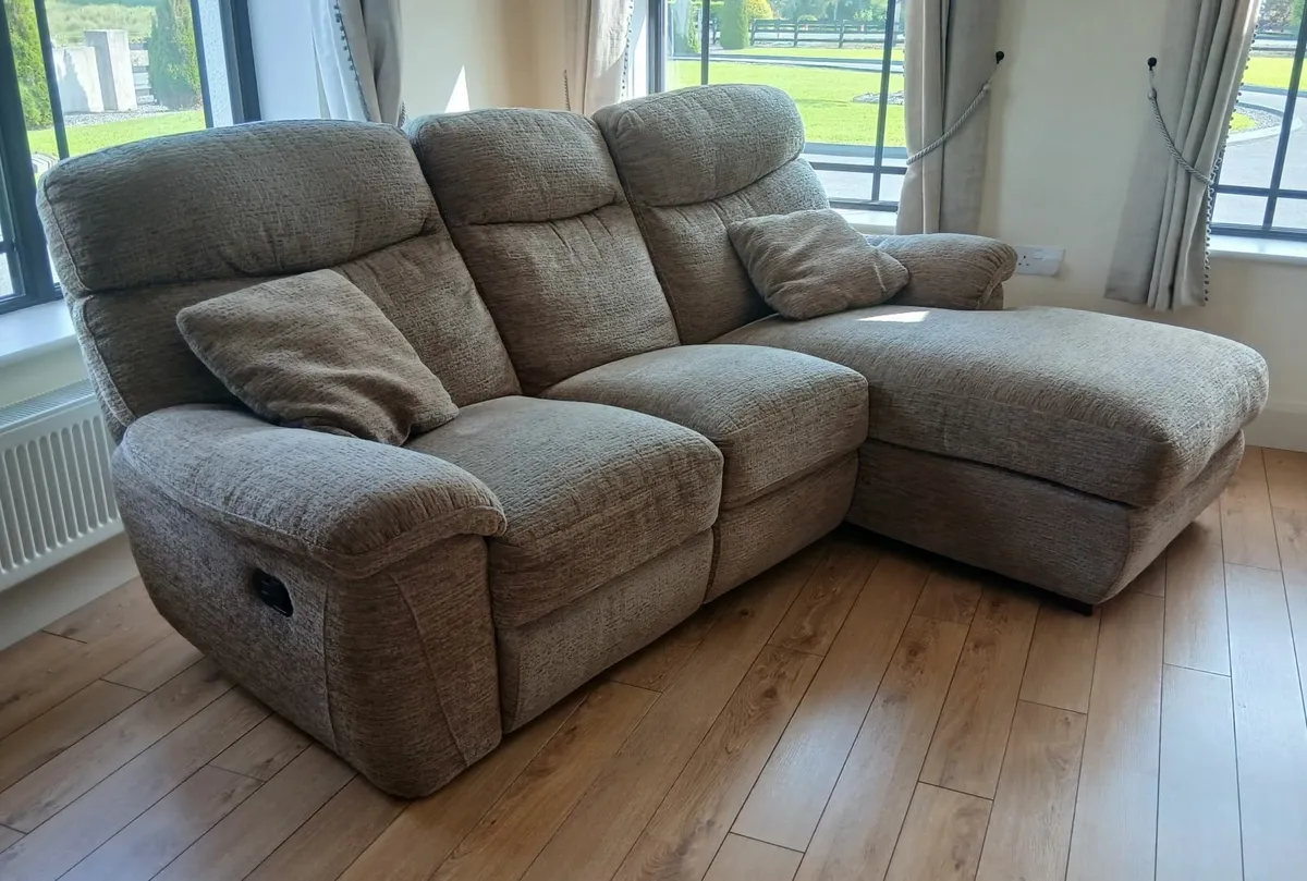 3 Seater Recliner Sofa with Chaise - Image 3