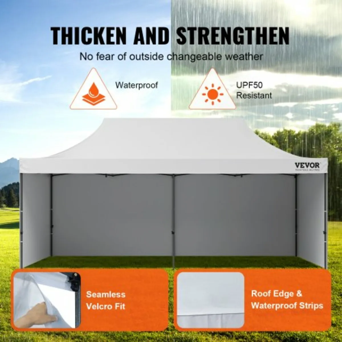 Pop Up Canopy Tent Outdoor Gazebo Tent 10x20FT wit - Image 3