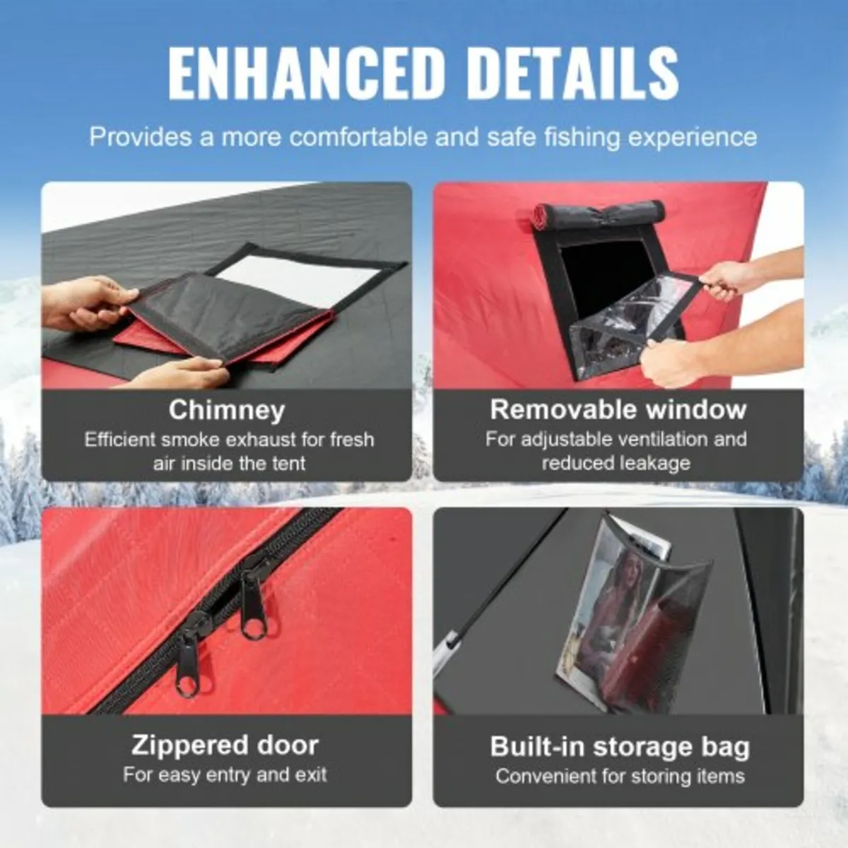 1-2 Person Ourdoor Portable Ice Shelter Pop-Up Ice - Image 4