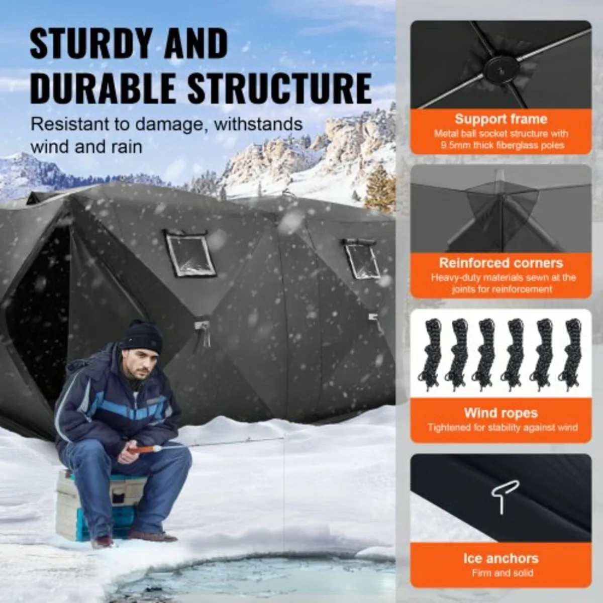 6-8 Person Ourdoor Portable Ice Shelter Pop-Up Ice - Image 3