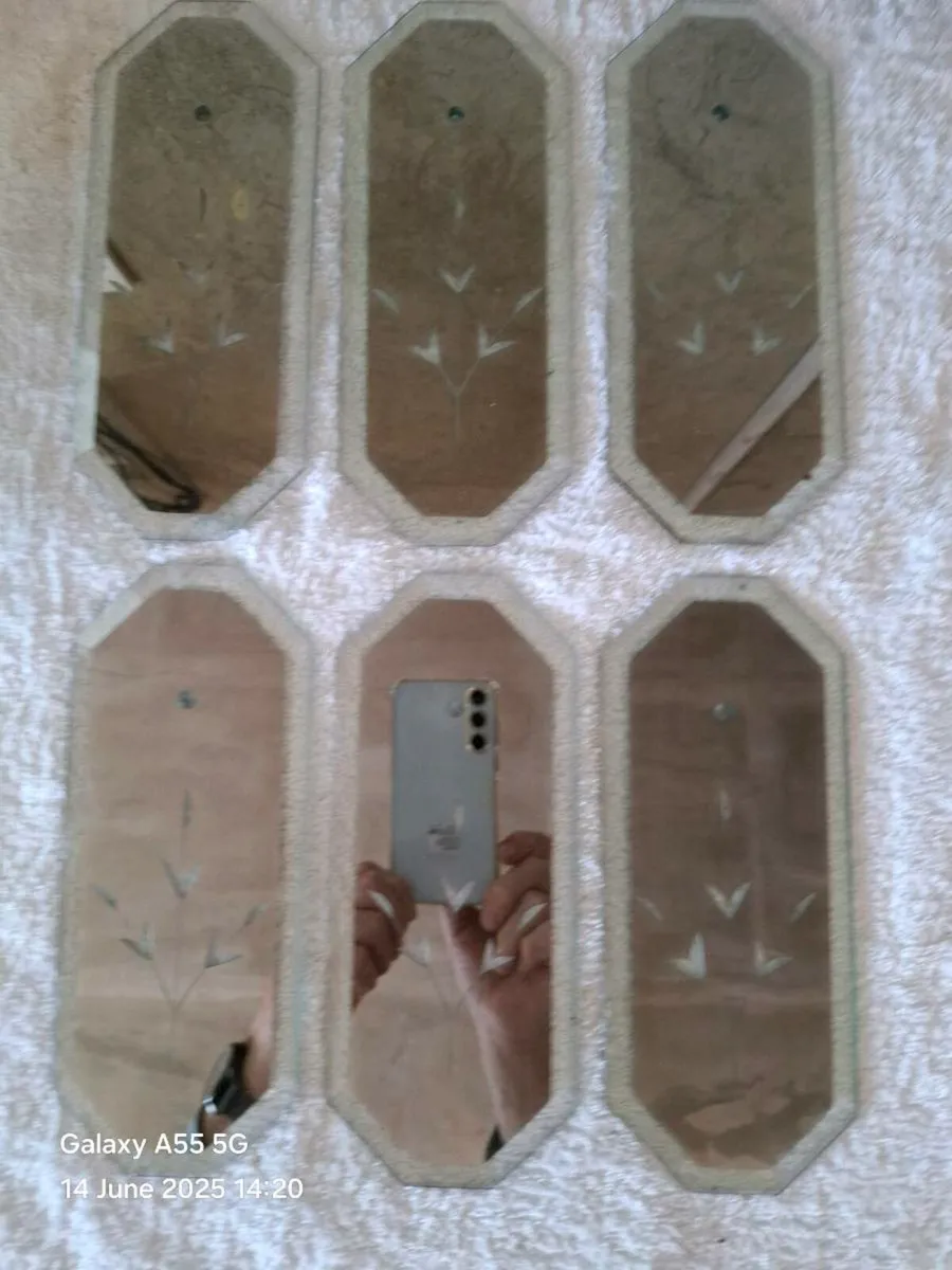 Victorian Cut glass door finger plates - Image 1