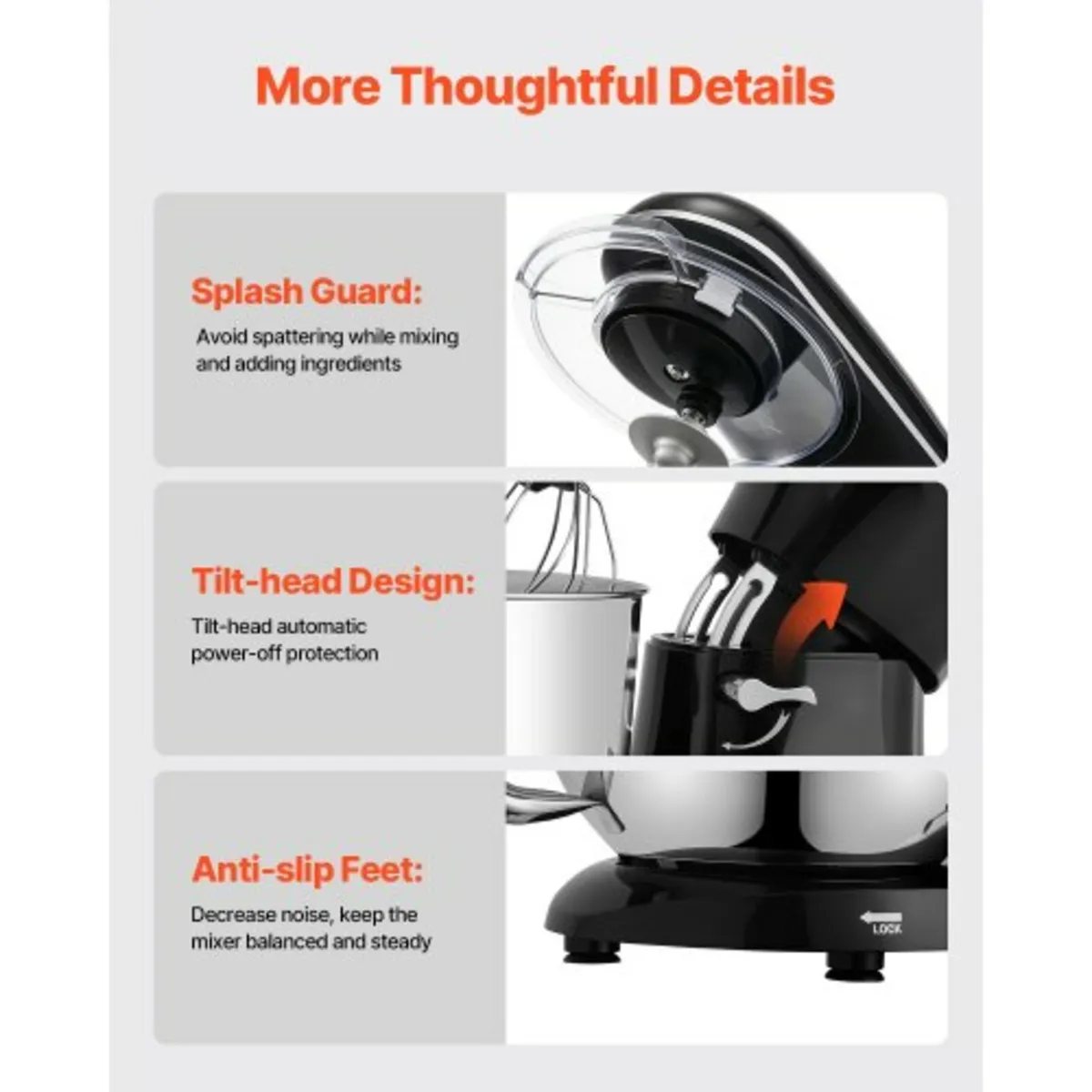 Stand Mixer 6 Quart Electric Dough Mixer 1400W 6 - Image 3