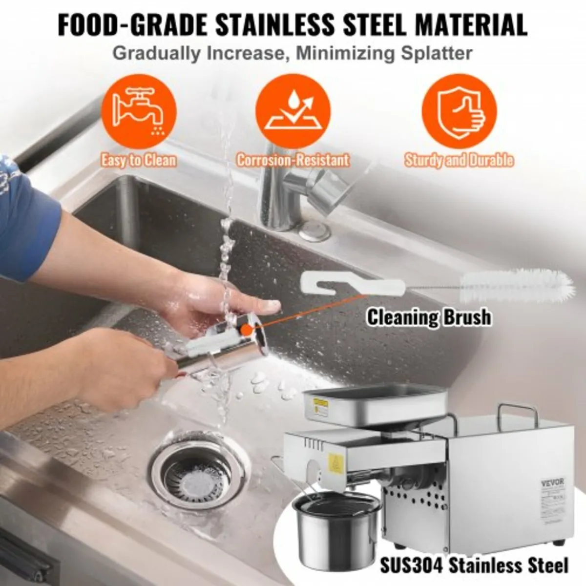 Electric Oil Press Machine, 850W Stainless Steel O - Image 3