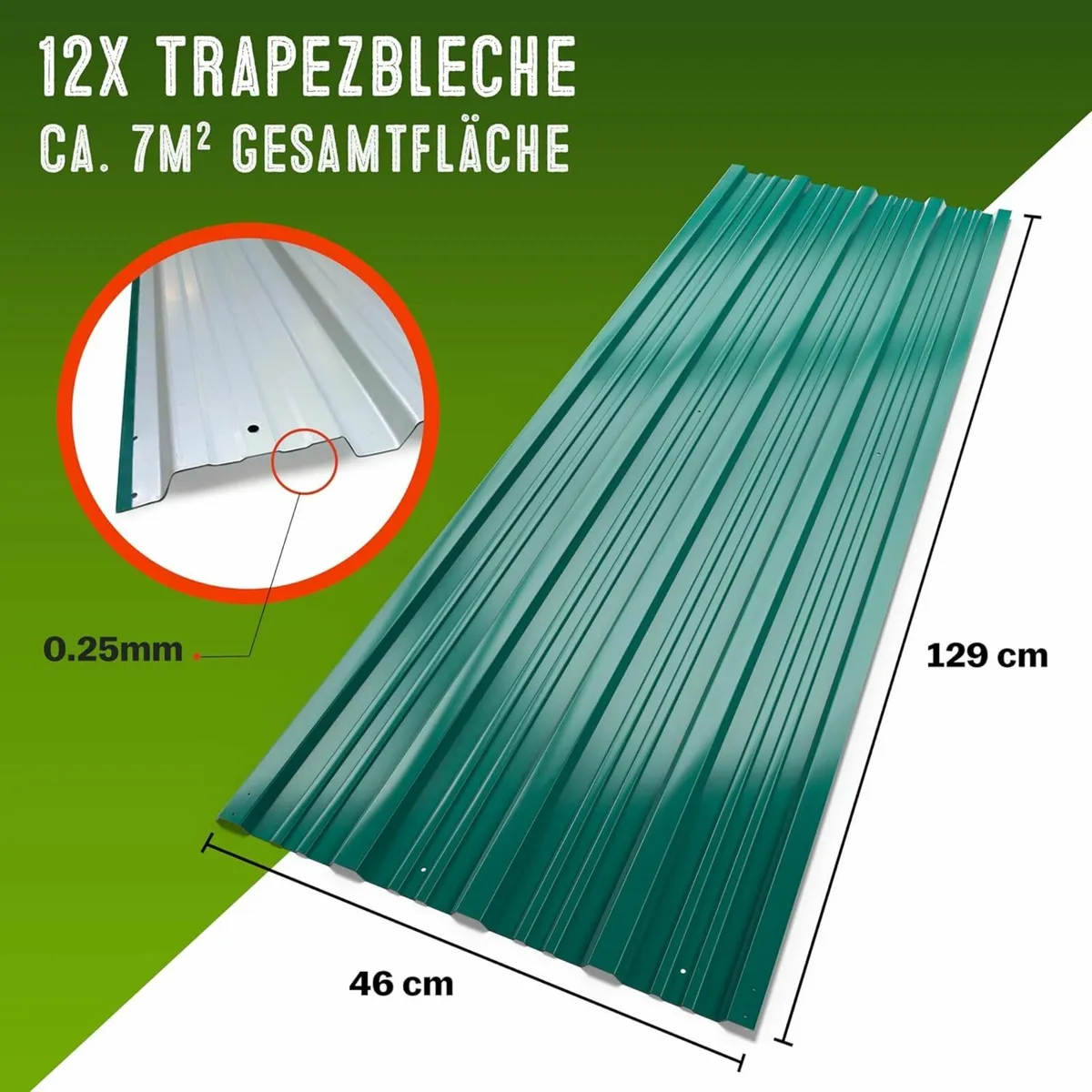 12 x Trapezoidal Sheet 129 cm x 45 cm - Image 2