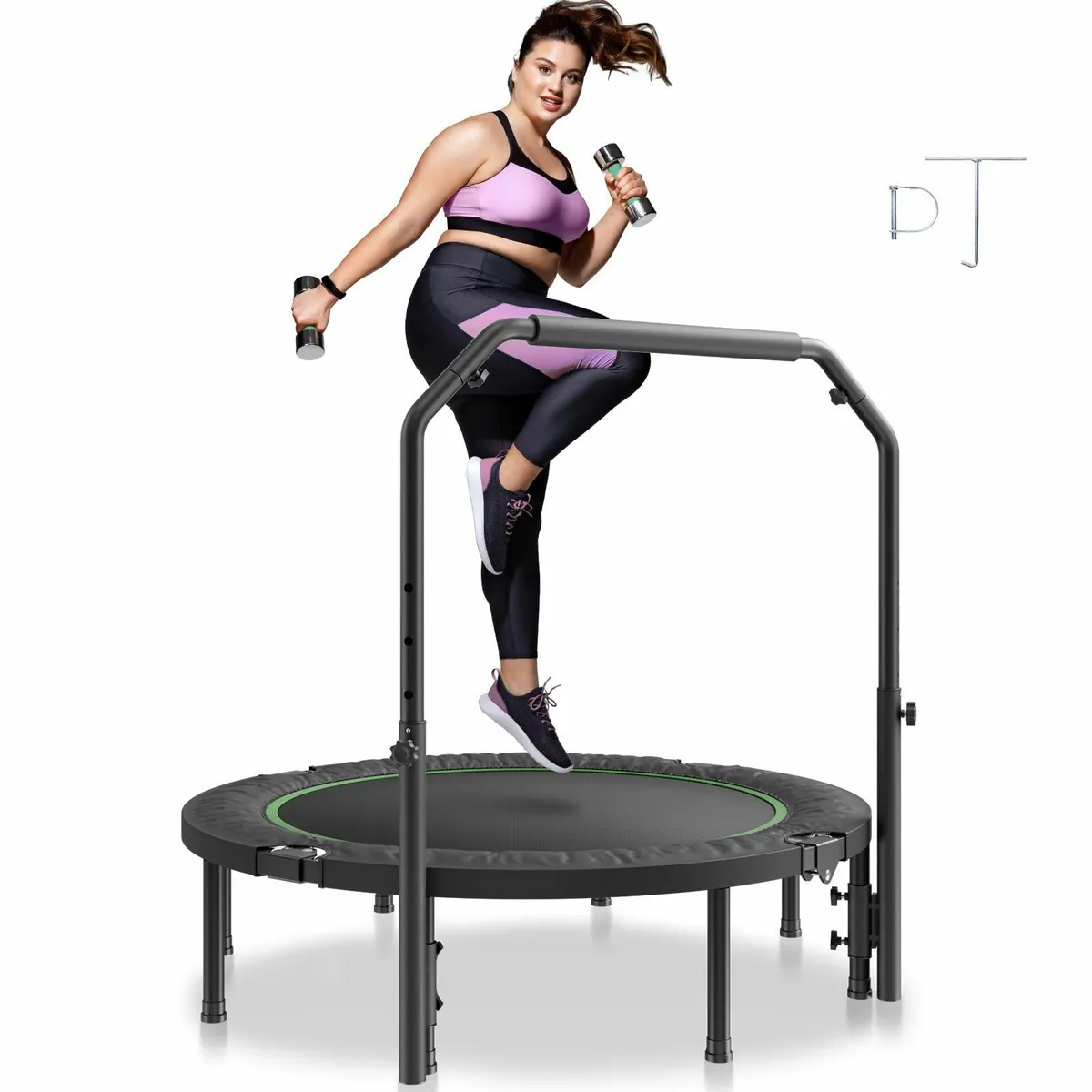 Foldable Mini Fitness Trampoline Adults Exercise R - Image 1