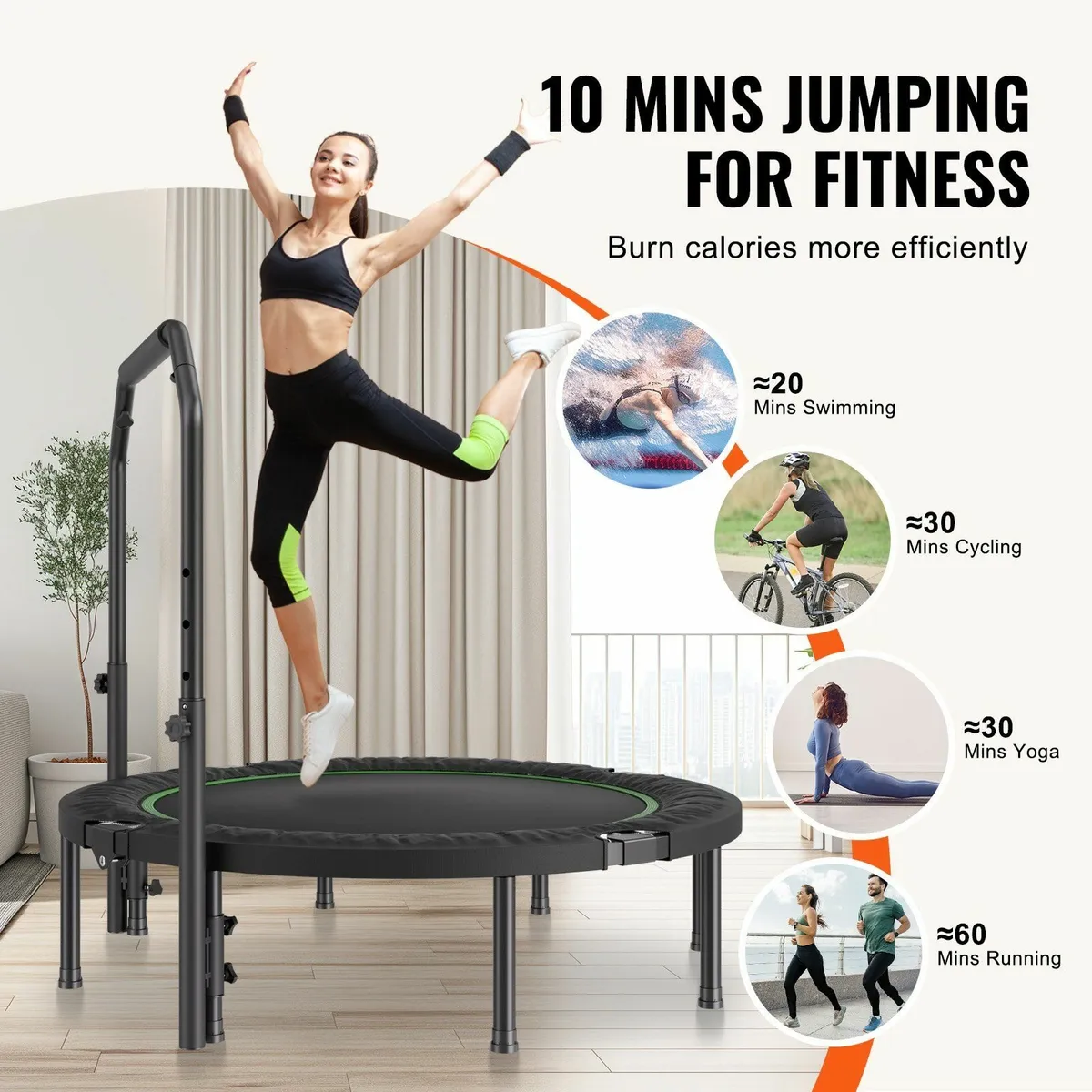 Foldable Mini Fitness Trampoline Adults Exercise R - Image 3