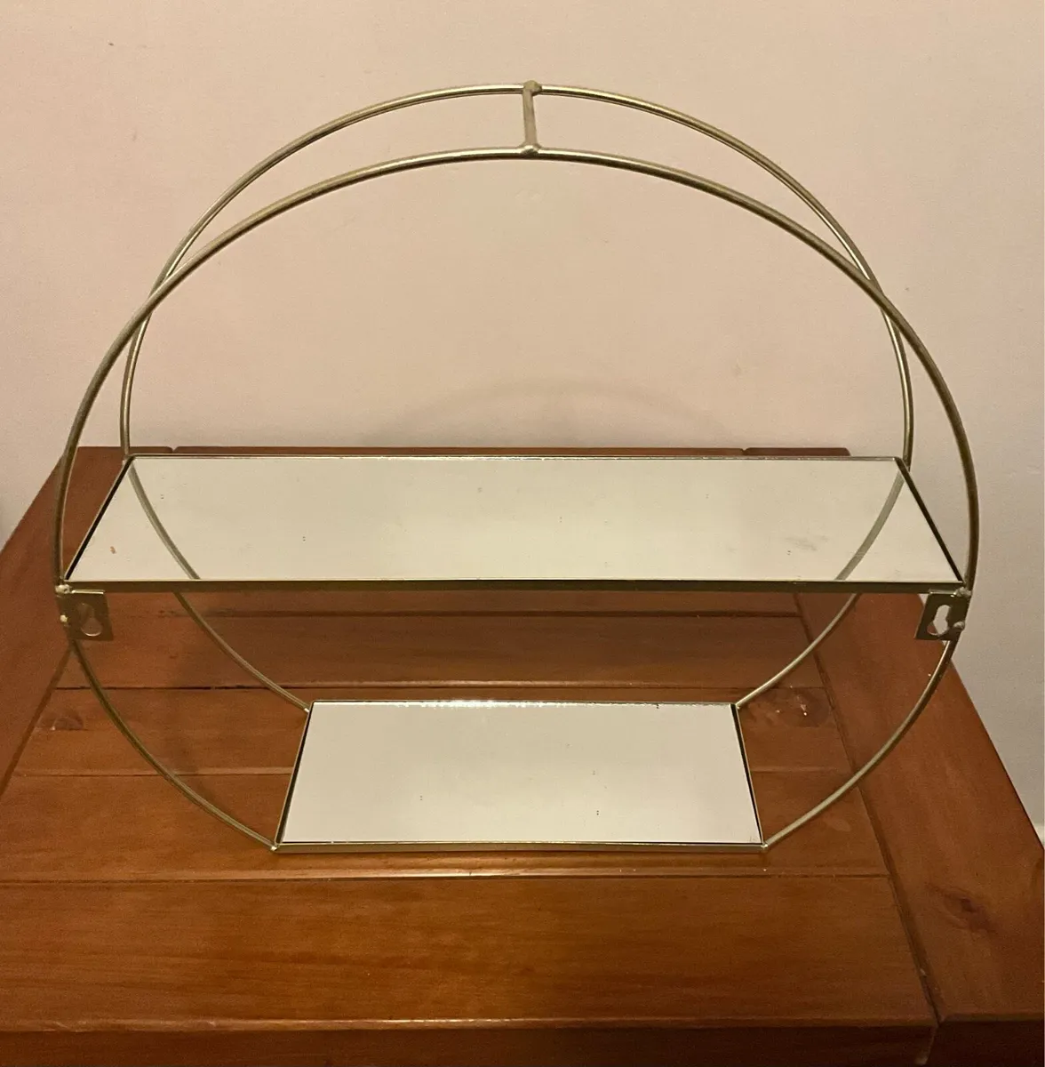 Round Shelf with Mirrored Base - Image 1
