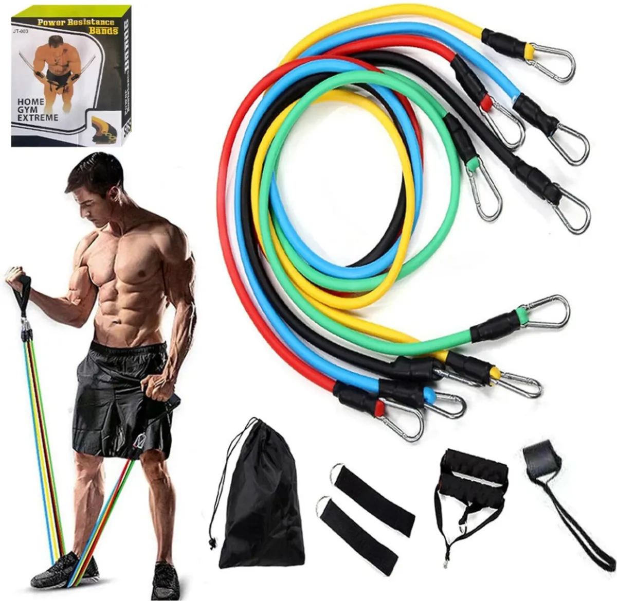 Resistance Bands Workout Exercise Set 11PCs NEW - Image 1