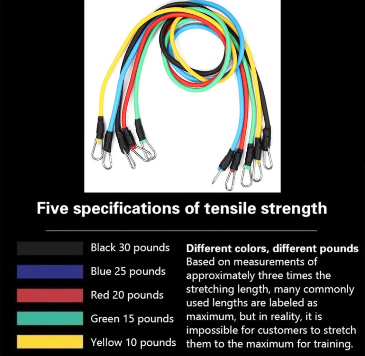 Resistance Bands Workout Exercise Set 11PCs NEW - Image 3