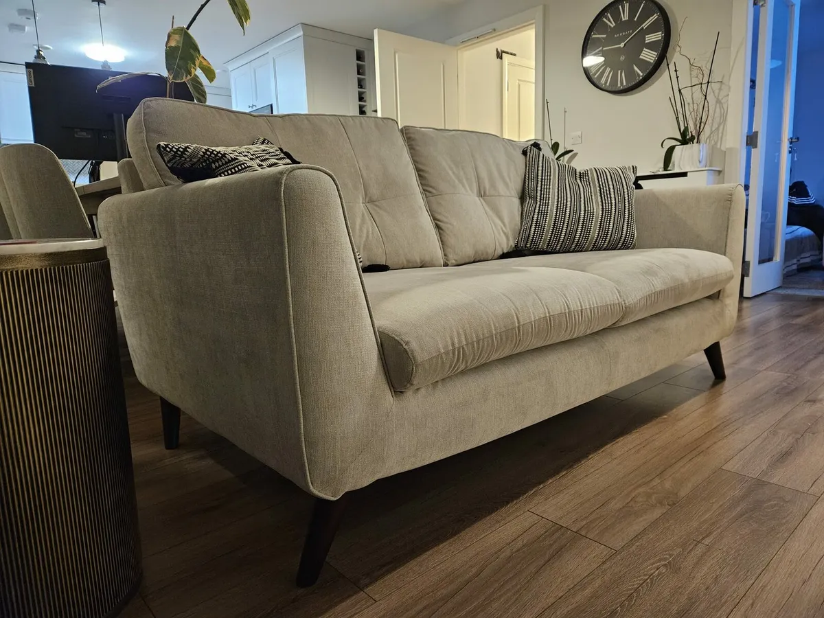 2 seater sofa & footstool - Image 1