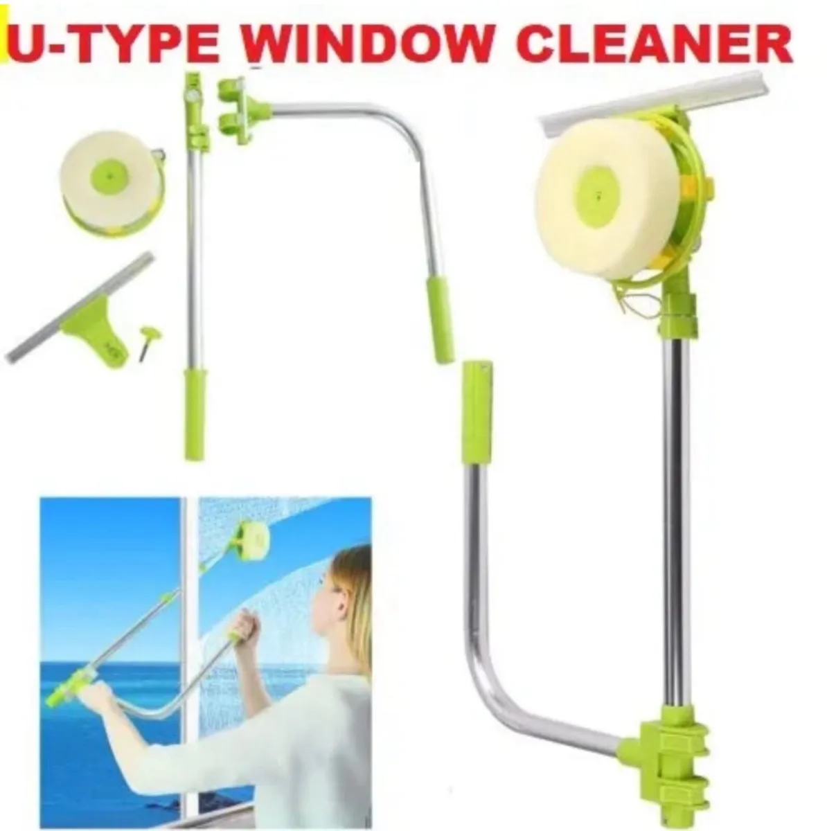 Outside U Type Window Cleaner & Squeegee - Image 2