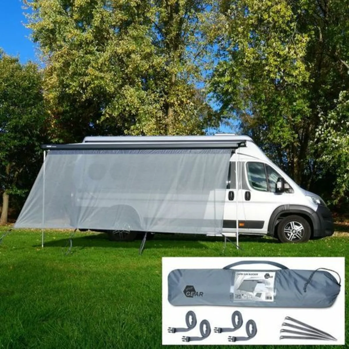 Capri Sun Blocker 4,8 x 2 m - wind-permeable front - Image 1