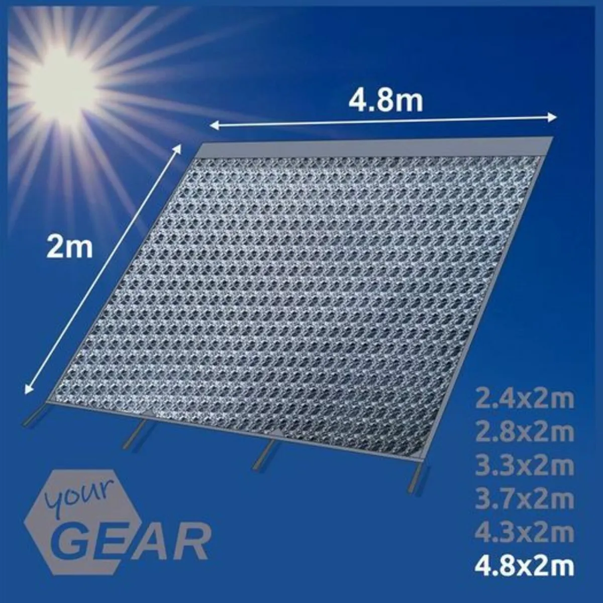 Capri Sun Blocker 4,8 x 2 m - wind-permeable front - Image 2