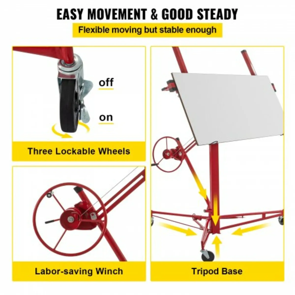Drywall Rolling Lifter Panel, 11ft Sheetrock Lift - Image 2
