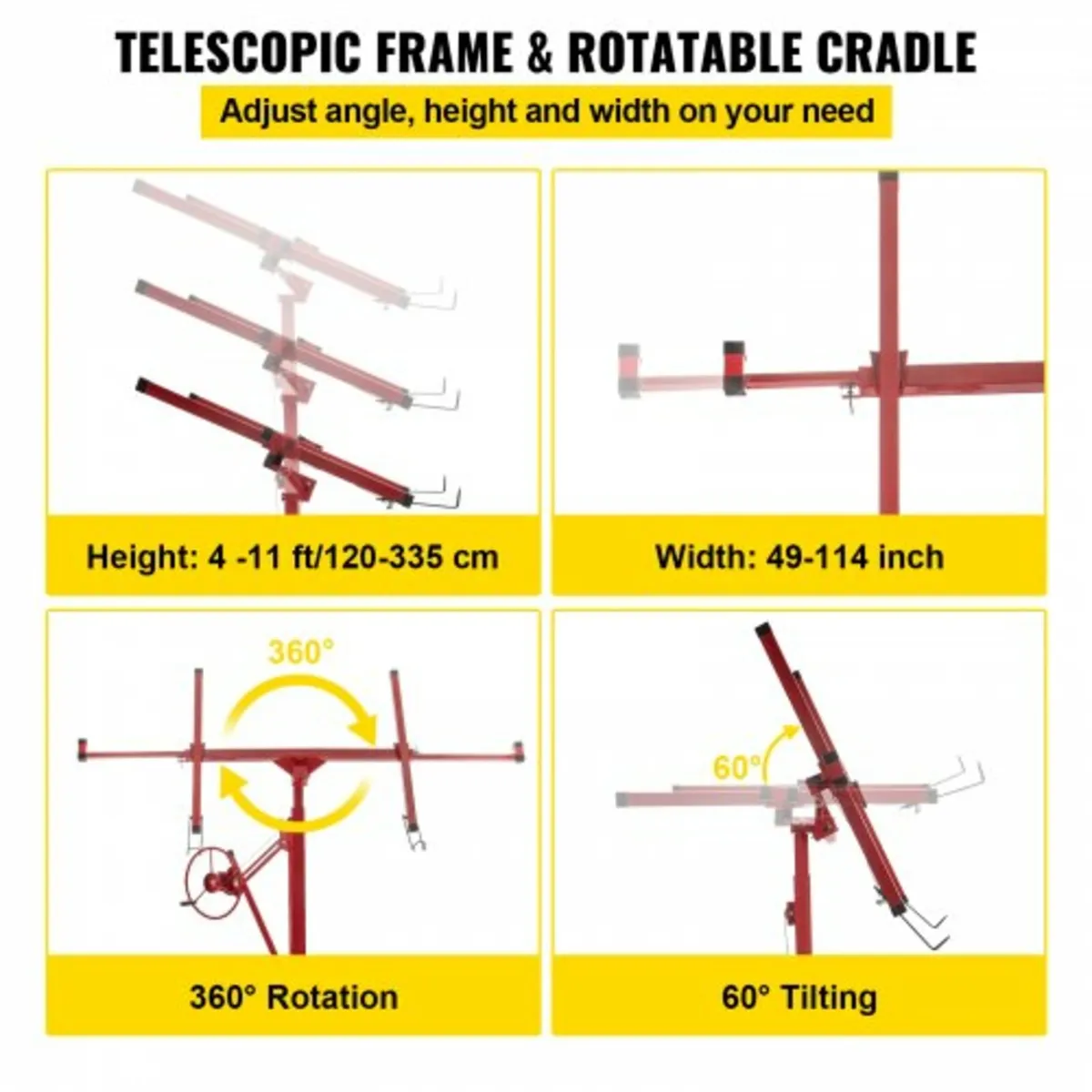 Drywall Rolling Lifter Panel, 11ft Sheetrock Lift - Image 4