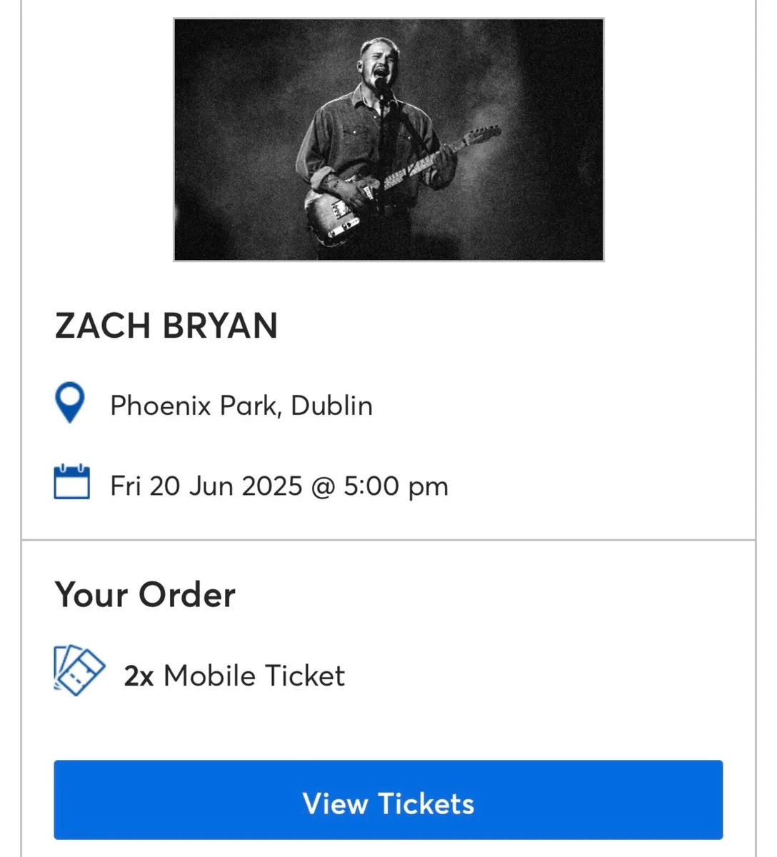 Zach Bryan Friday 20th June